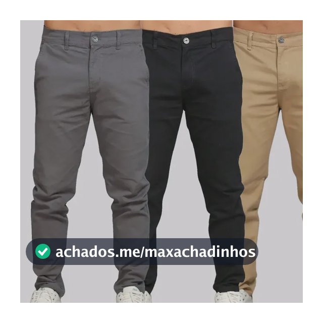 Kit 3 Calça Sarja Masculina Calca Masculino C/lycra Elastano