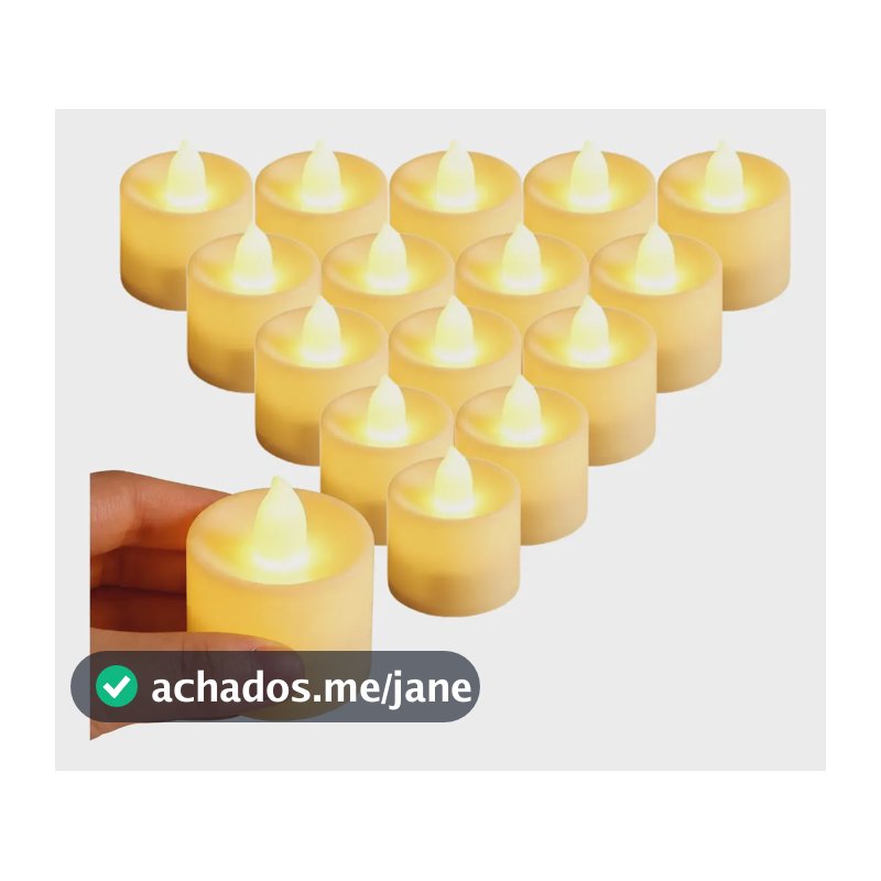 Kit Com 24 Velas De Led Falsas, Luz De Vela Amarela, Bateria Amarelo