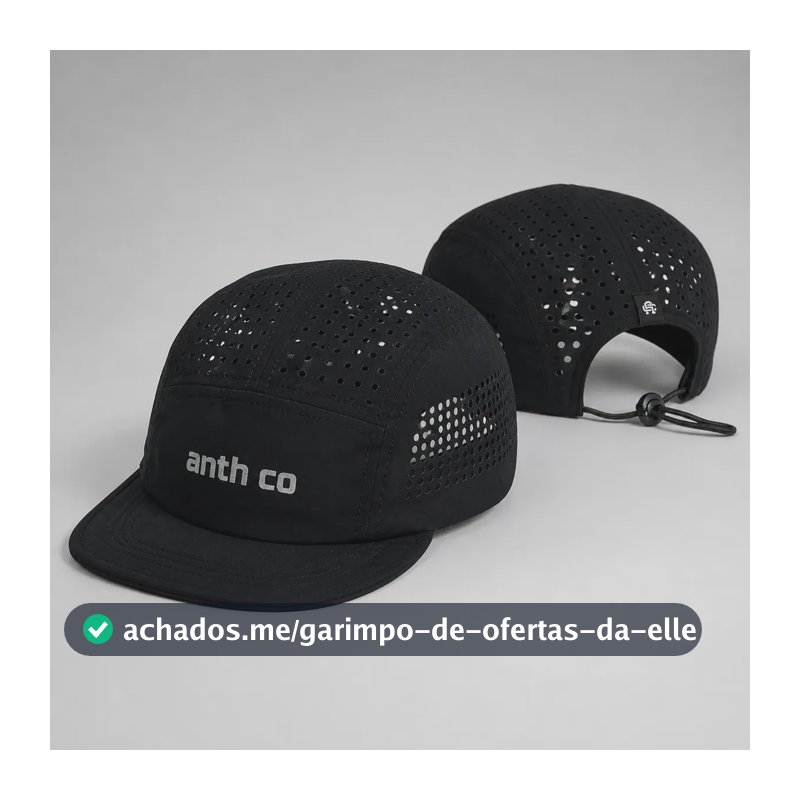 Boné Anth Co Aba Maleável Corrida Treino Impermeável Fresh Preto Un