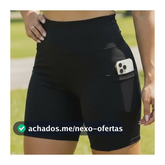 Shorts Feminino Academia Modeladora Com Bolso Proteção Uv50