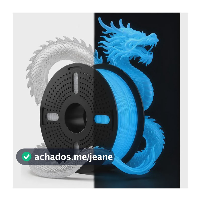 Filamento Impressora 3d Print Pulse Pla Fosforescente 1kg Glow Azul