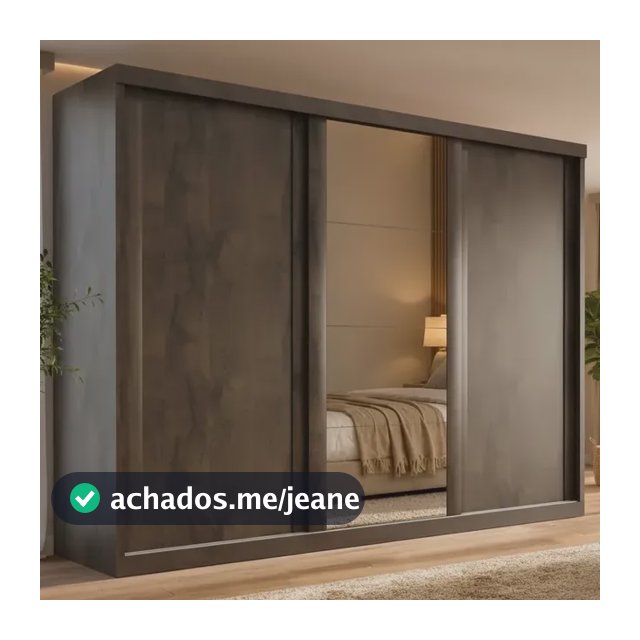 Guarda Roupa Casal Sevilha 3 Portas Corre 6 Gav C/ Espelho