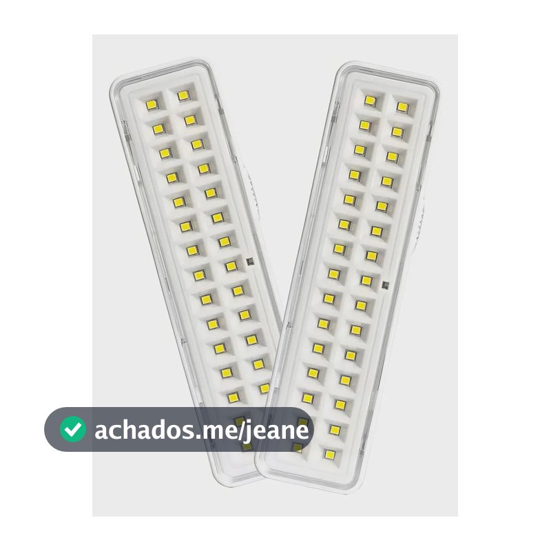 Kit 2 Luminárias De Emergência 30 Leds Elgin Bivolt 6500K