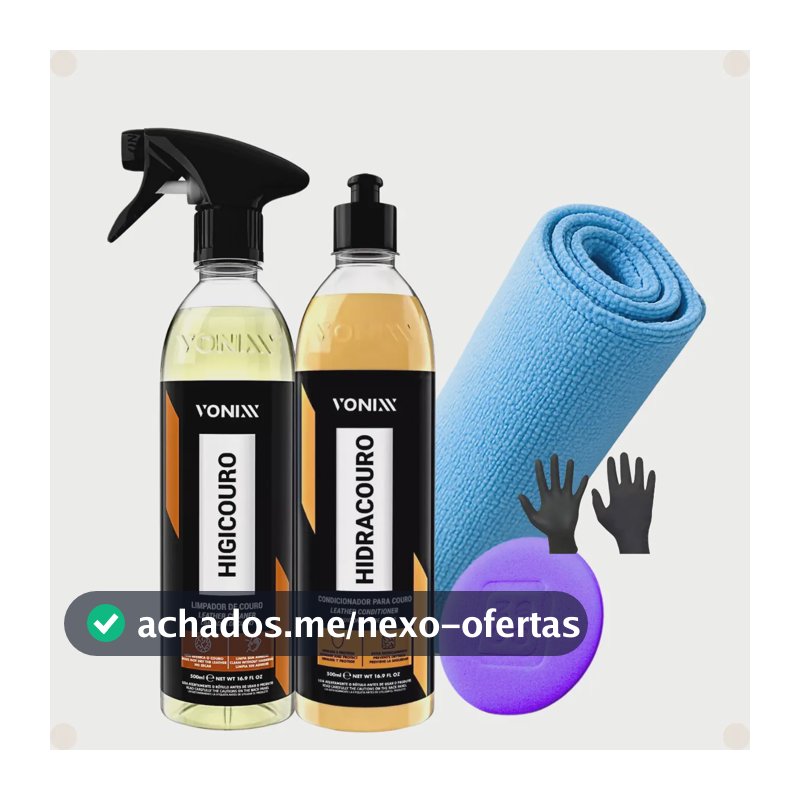 Kit Limpa E Hidrata Couro Banco Automotivo Hidratar  Vonixx