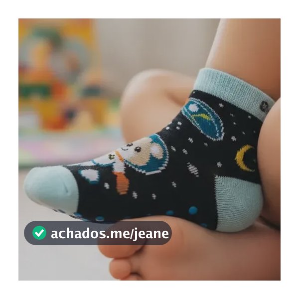 Kit 3 Pares De Meia Infantil Cano Curto Hoahi Antiderrapante