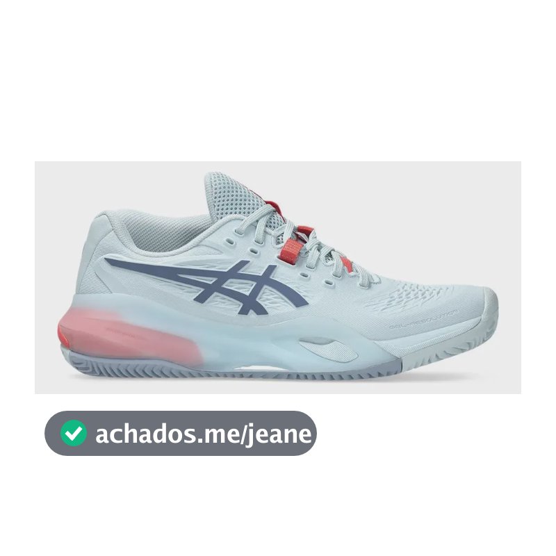 Tênis Asics Gel Resolution X Clay Feminino Sky Grey Blue Azul 37 Br