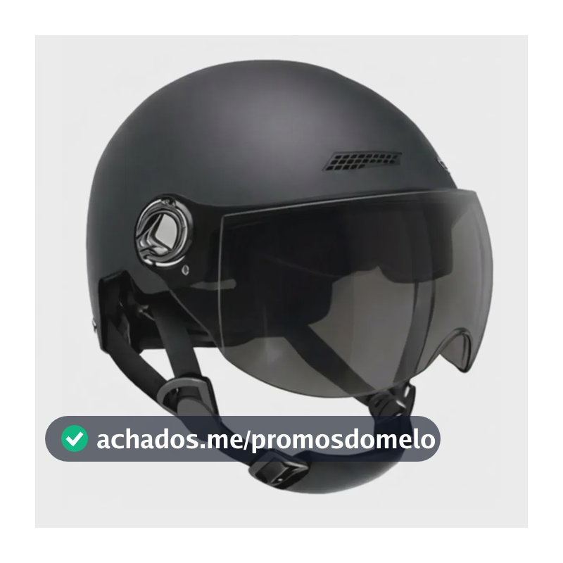 Capacete Com Viseira Fumê Moto Bike Bicicleta Scooter Elétrica Forro Respirável Zurbe - Preto