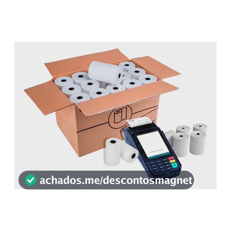 Bobina Térmica 57x15 Máquina Cartão Crédito Cx 50 Un Cor Branco