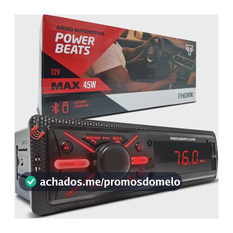 Aparelho Radio Player Completo Automotivo Universal Thork Caixa Bob Esponja Trio Paredao