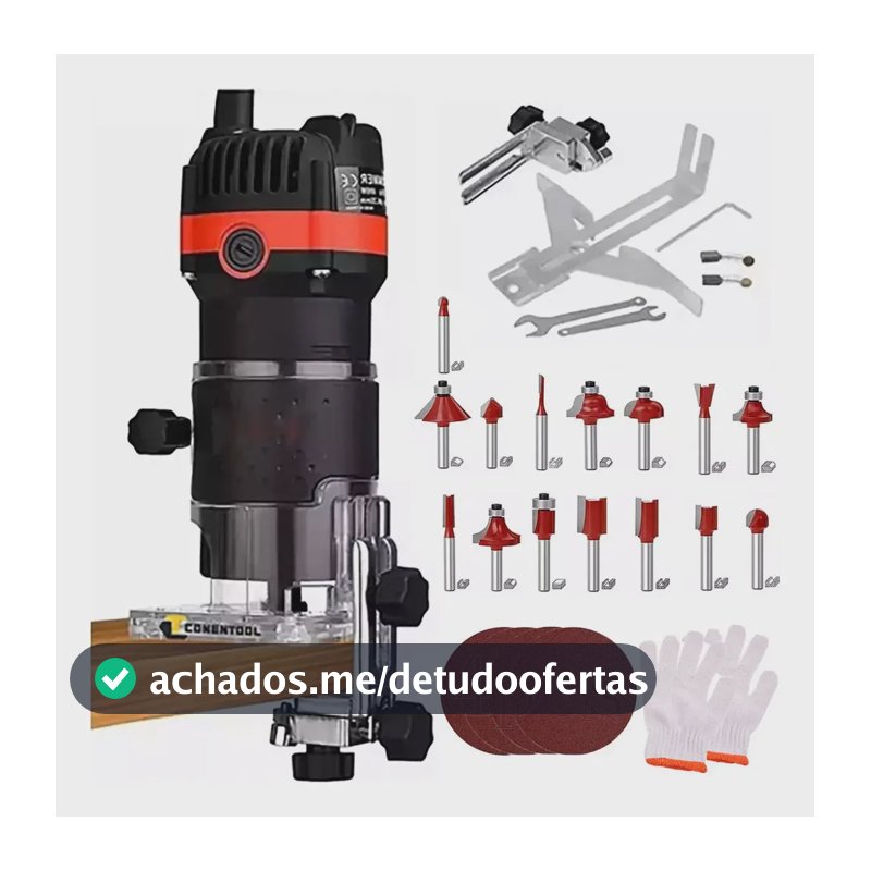 Tupia Manual Laminadora 900w 6mm 33000rpm,Kit Tupia Manual Laminadora,Tupia Manual Elétrica Laminados Jogo Fresa 20 Peça