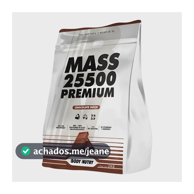 Hipercalórico Mass 25500 Premium 3kg Ganho De Massa Chocolate Suíço