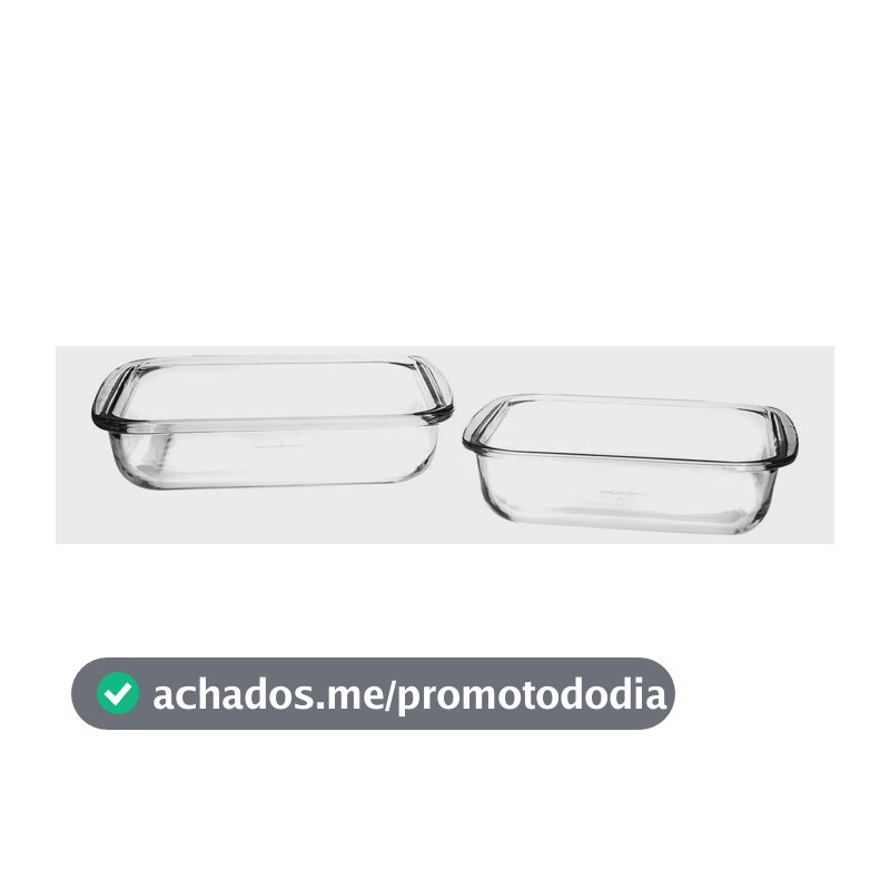 Assadeiras Quadradas Marinex 2 Peças Vidro Com Alça Transparente