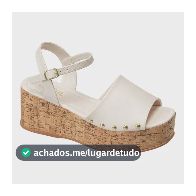 Sandália Feminina Anabela Salto Alto Tacha Lateral Gigil