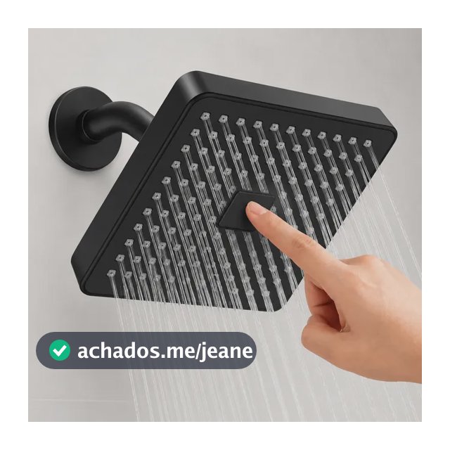 Heemli Ducha Chuveiro Alta Autolimpante Articulável Quadrada Preto Fosco