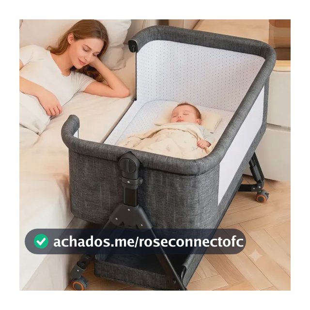 Berço Portatil Americano Acoplado Moises Bebe Balanço Mosqueteiro I Love Baby ®