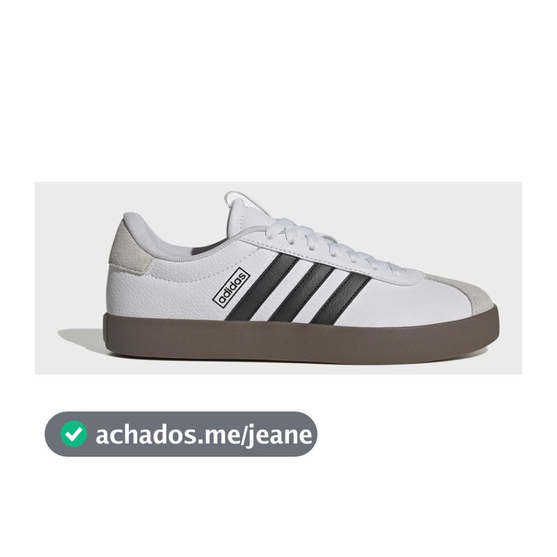 Tênis Casual Feminino Vl Court 3.0 adidas Ftwwht/cblack/greone Liso 38 Br