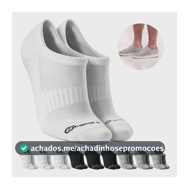 Kit 10 Pares Meias Zhamaro Algodão Sapatilha Invisível