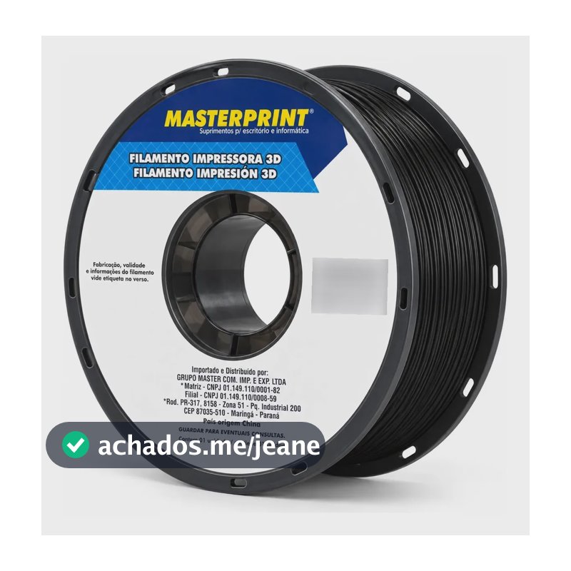 Filamento 3d Masterprint Petg Básico 1,75mm 1kg Preto