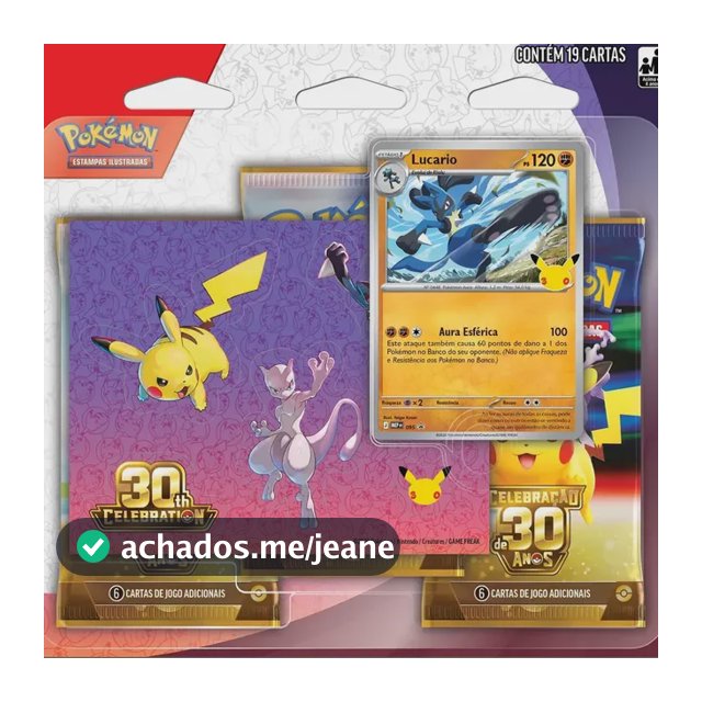Blister Triplo Pokémon Lucario 19 Cartas Português