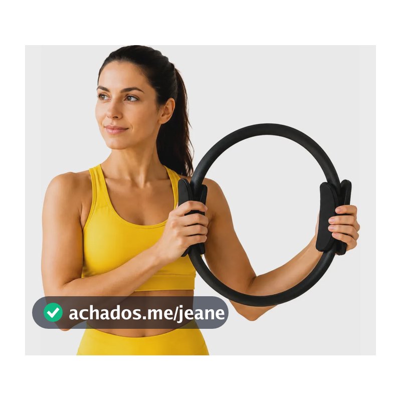 Anel de Pilates Círculo Mágico para Exercícios Pernas e Abdômen Katatop Preto