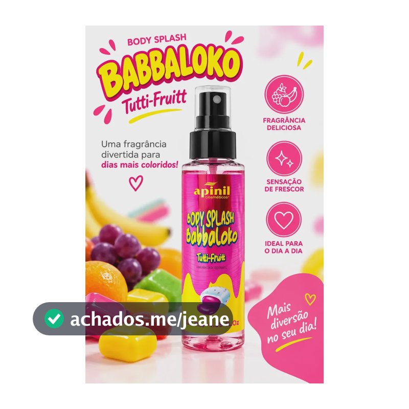 Body Splash Perfume Colônia Cheirinho Chiclete Tutti-frutti