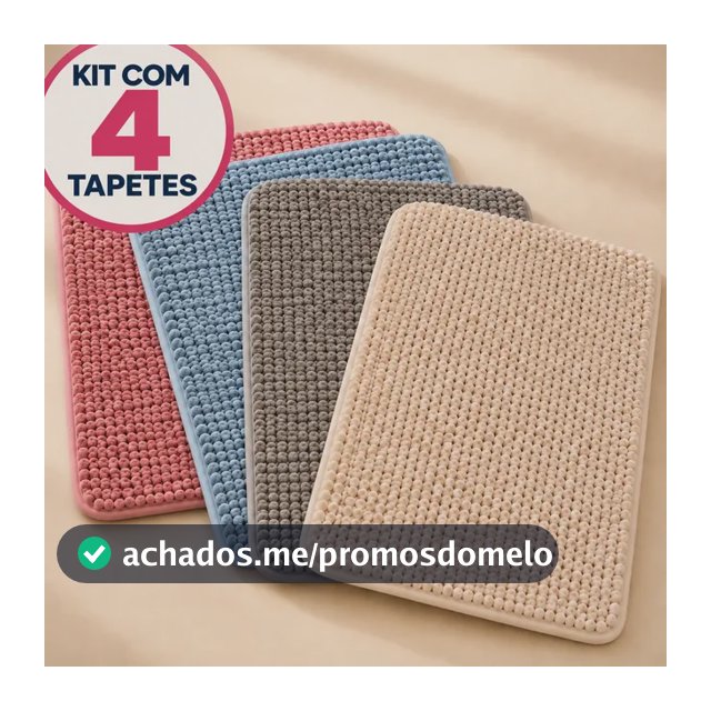 Kit 4 Tapetes De Banheiro 38x58 Antiderrapante Bolinha Macio Sortido Bolinha