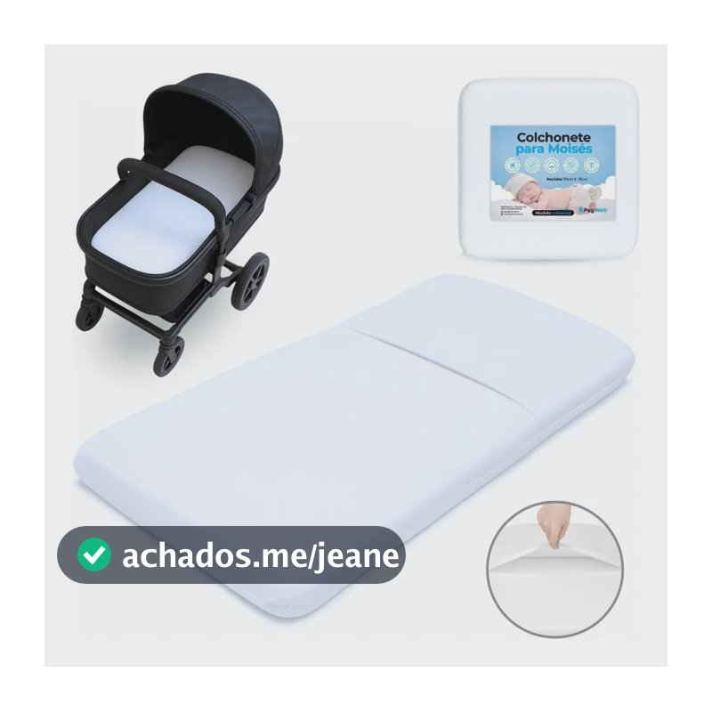 Colchonete Carrinho Moisés Bebê Berço Ninho Colchão C/ Capa Branco Macio Enxoval Universal Pegweb