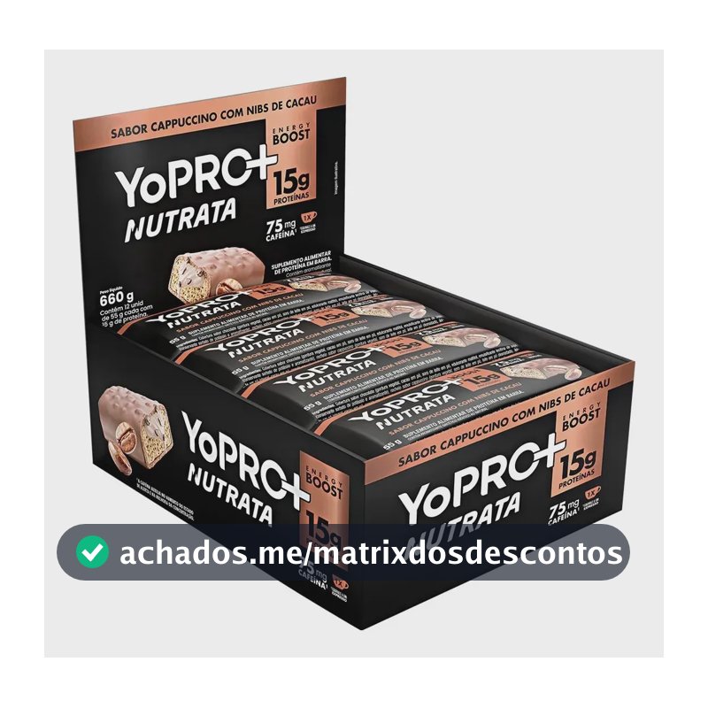 Barra De Proteina Yopro 55g Display 12un Nutrata Cappuccino Capuccino
