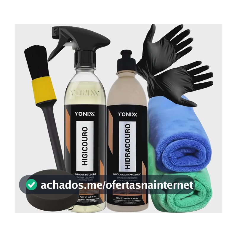 Kit Para Limpar E Hidratar Banco De Couro Automotivo Vonixx