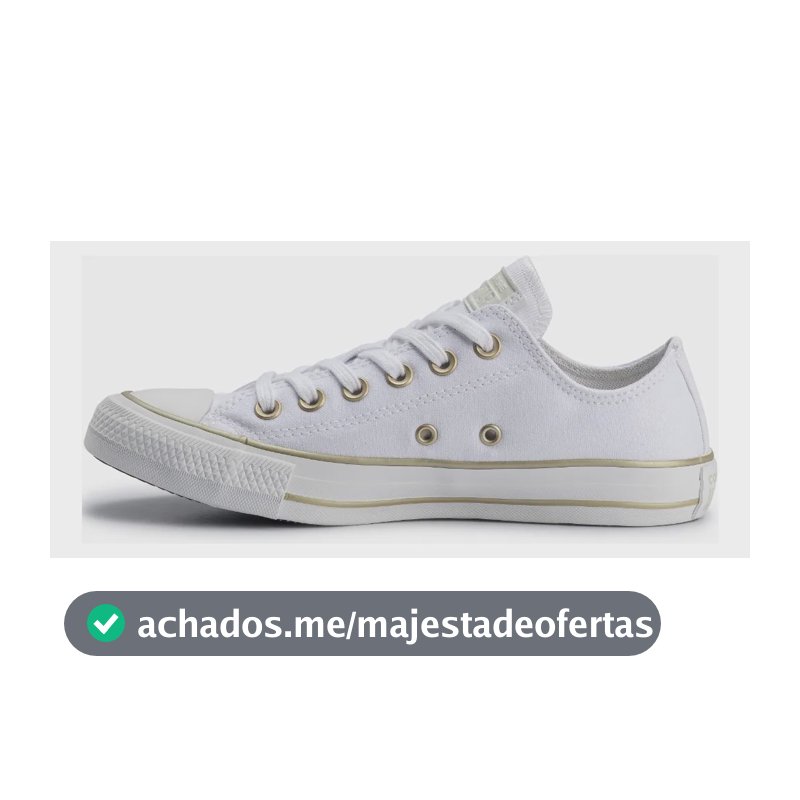 Tênis Converse Feminino Taylor Ct2834 Curto T Branco/branco/ouro Claro Liso 36 Br