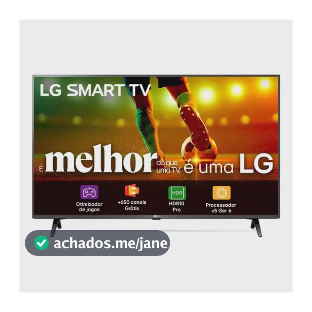 Smart TV LG 43"Full HD, Processador A5 Ger6, AI, Alexa e webOS 23 - 43LR6700PSA