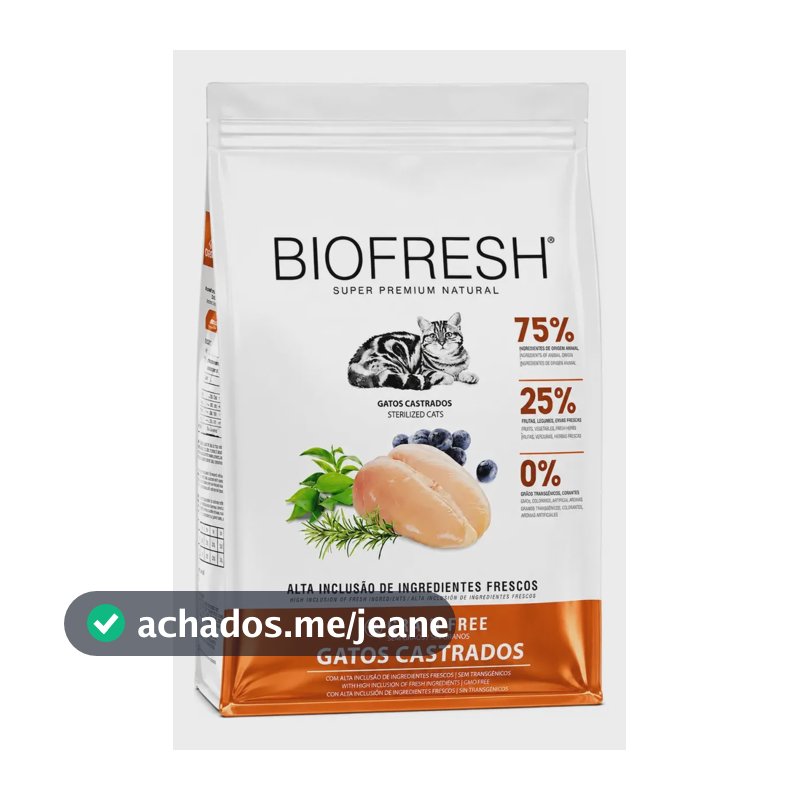 Ração Seca Super Premium Biofresh Gatos Castrados Frango 7,5kg