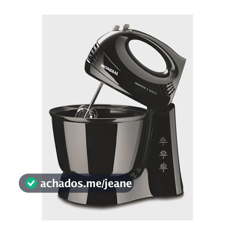Batedeira Mondial Prática B-44 Com 3 Velocidades Preto 110v