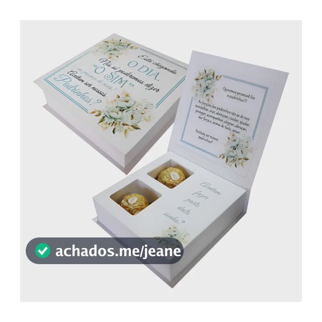 Caixa Convite Verde Padrinhos De Casamento Para 2 Bombons Branco