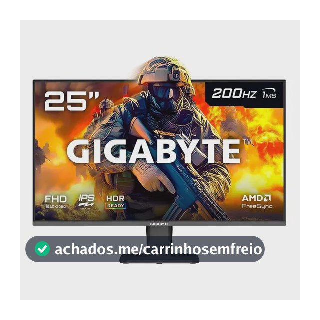 Monitor Gamer Gigabyte 25 Fhd 200hz 1ms Ips Vrr Freesync