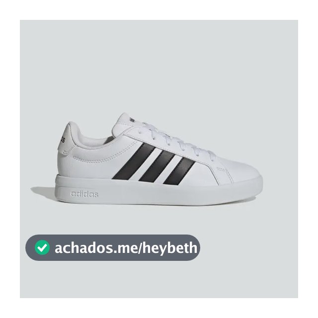 Tênis Feminino Grand Court Base 3.0 adidas Branco E Preto Liso 35 Br