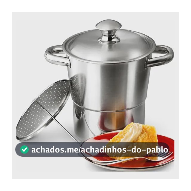 Cuscuzeira de Indução Inox TOPHUS 2,5 L para Fogão a Gás e Elétrico