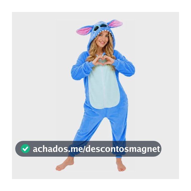 Pijama Macacão Kigurumi Stitch Feminino Adulto Plush Zíper