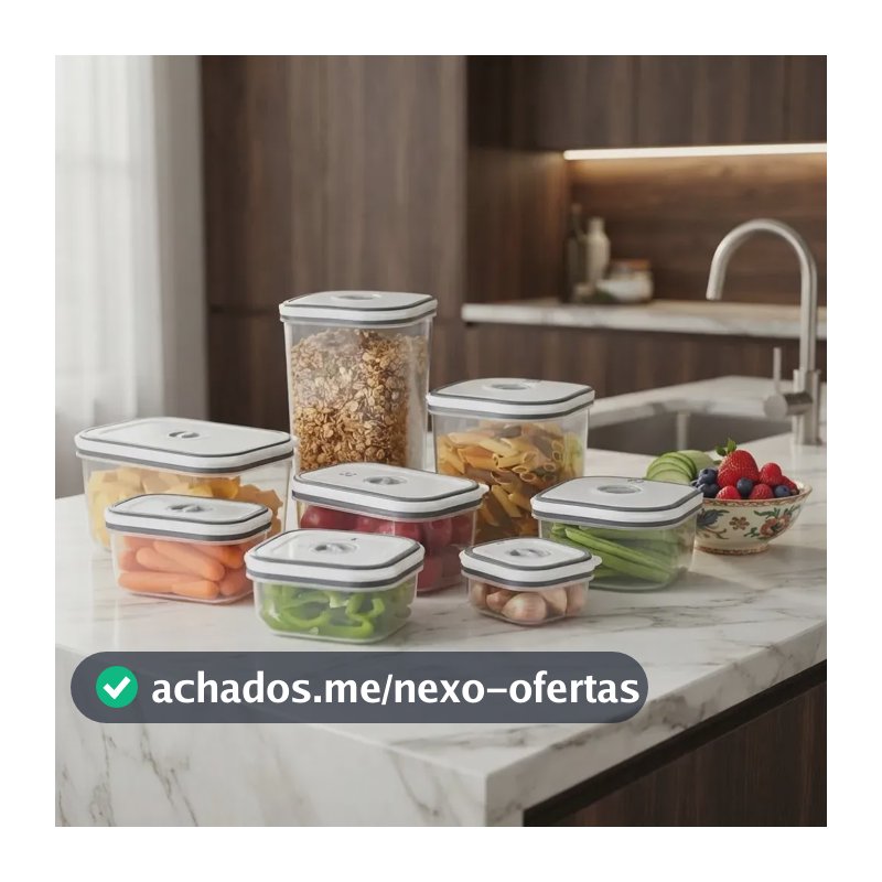 Potes Herméticos Electrolux Kit com 8 Transparente Com Tampa Branca Porta Mantimentos e Alimentos