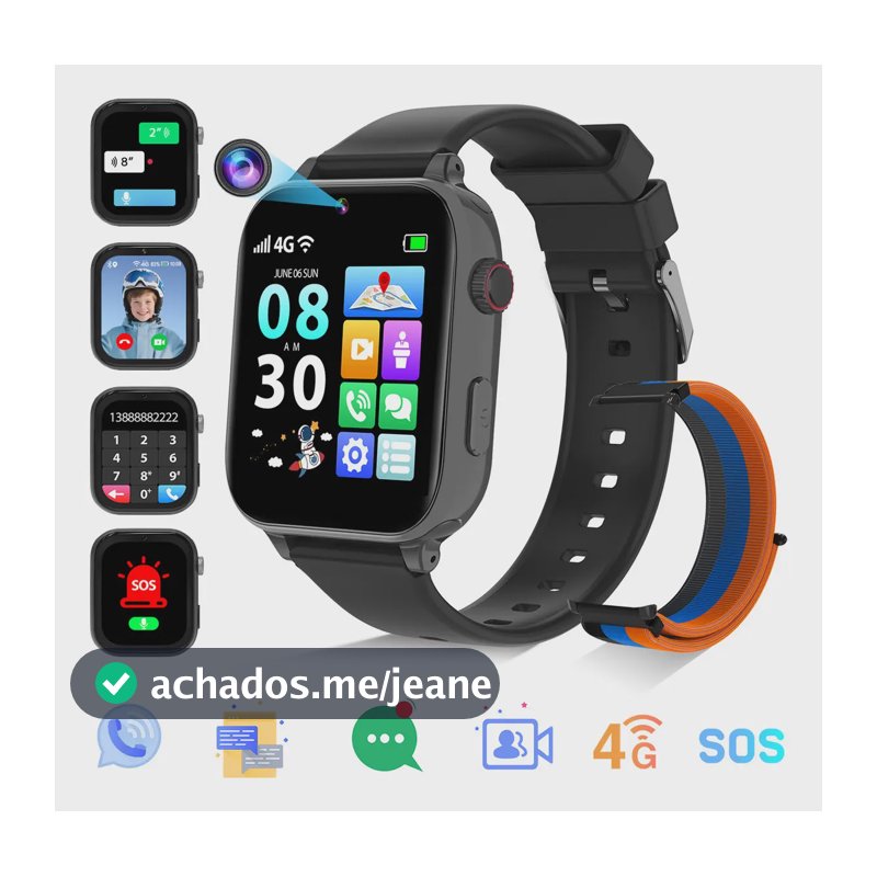 Smartwatch Pthtechus Reloj Inteligente Para Niños A22 BLACK reloj watch tela de 1.54" com pulseira de siliconetrançado - cor preto