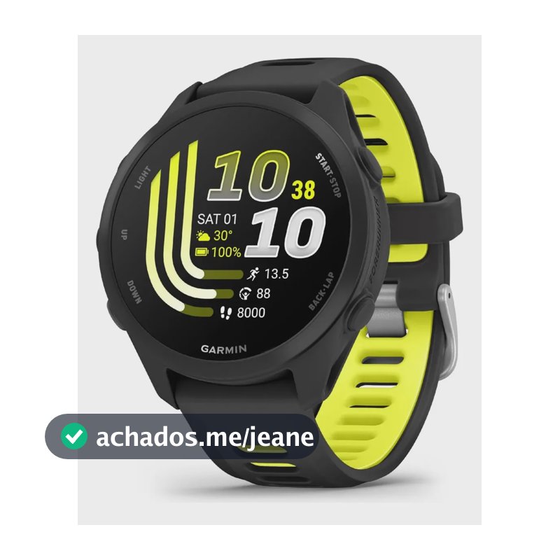 Relógio inteligente esportivo Garmin Forerunner 170 preto/amarelo Amoled Gps Black