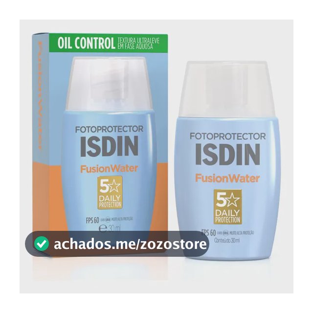 ISDIN Protetor Solar Facial Fusion Water 5 Stars Sem Cor FPS 60 - 30ml