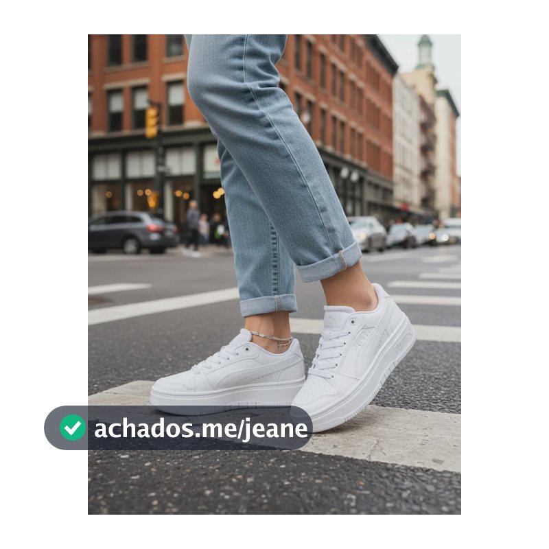 Tênis Puma Feminino Rebound Femme Plataforma Casual Original Branco/cinza Liso 36