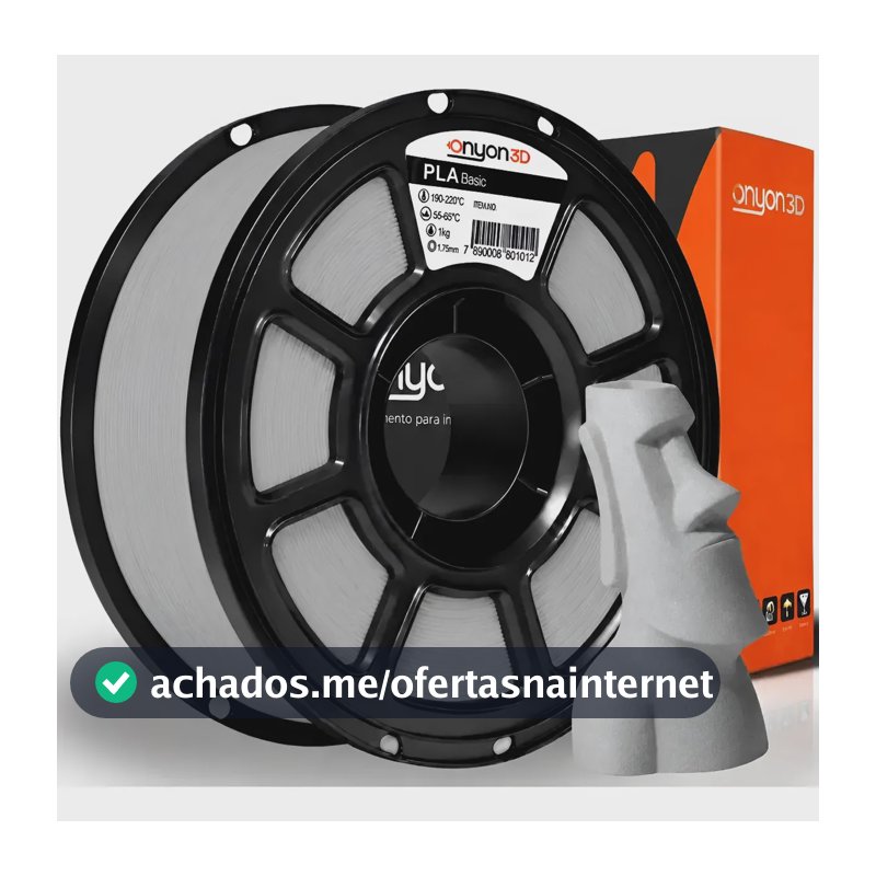 Filamento Pla Impressão 3d High Speed 1kg Onyon3d 1.75mm Ful Cinza