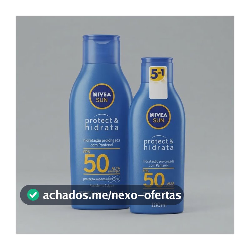 Protetor Solar Nivea Sun 200ml Fps 50 Creme 100ml Hidratação Nivea Sun - 200 Ml + 100 Ml