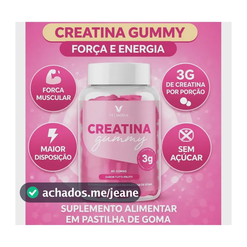 Creatina Gummy Monohidratada Tutti-frutti 60 Gomas Tutti-frutti
