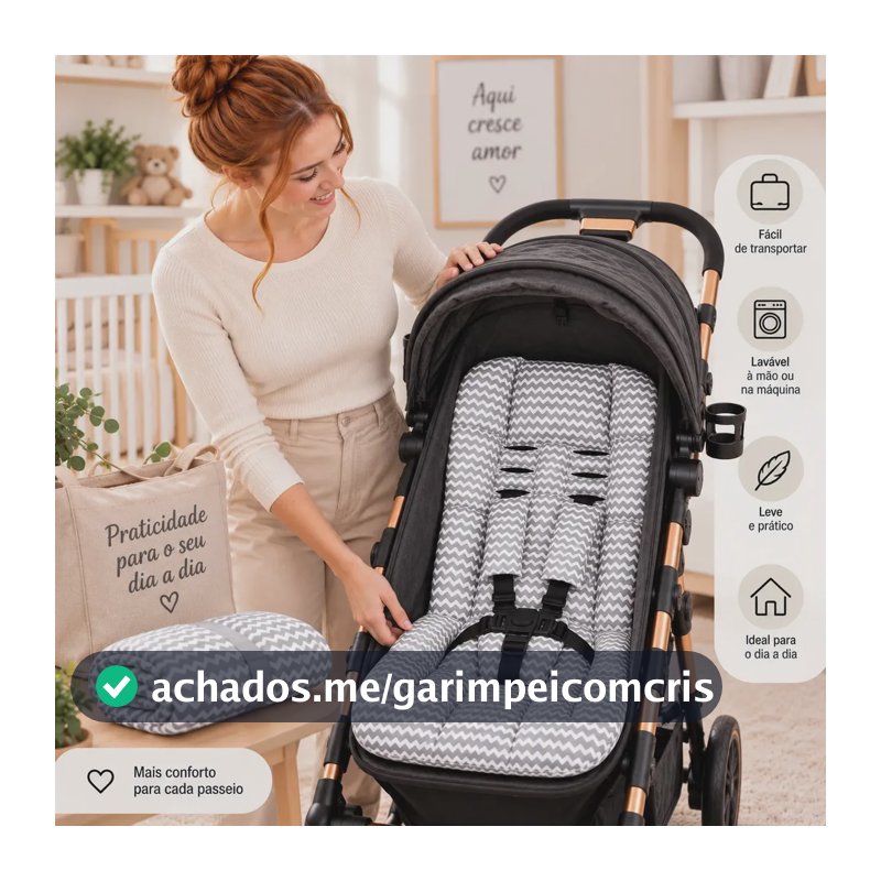 Colchonete Para Os Carrinho Almofadado Modelos Cor ZIG ZAG CINZA
