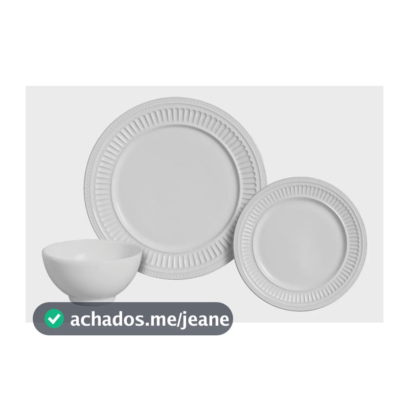 Kit Aparelho De Jantar Poppy 12 Peças Branco Scalla Cerâmica Branco