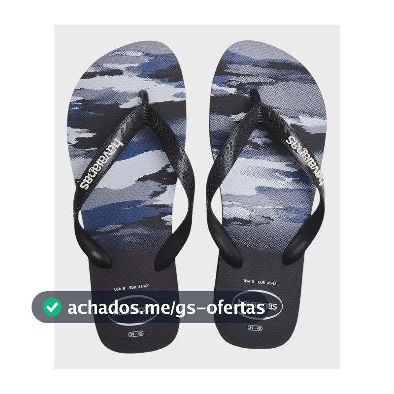 Chinelo Top Camu Havaianas Preto Liso 37/38