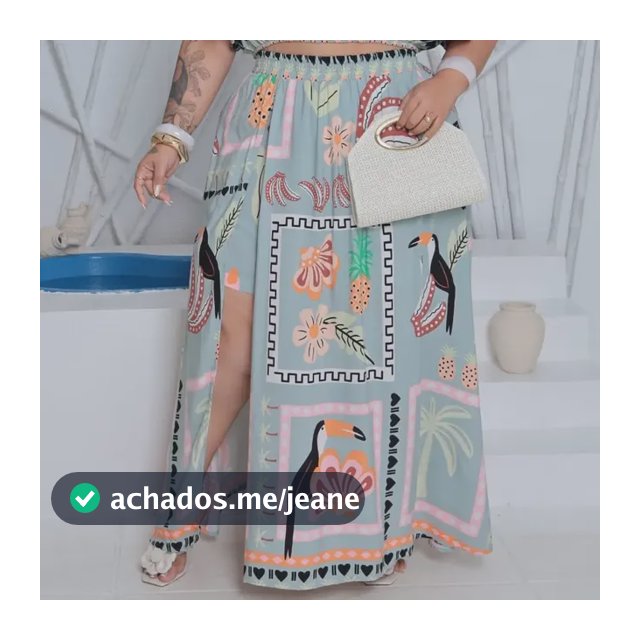 Saia Longa Cropped Ciganinha Plus Size Elegante Casamento